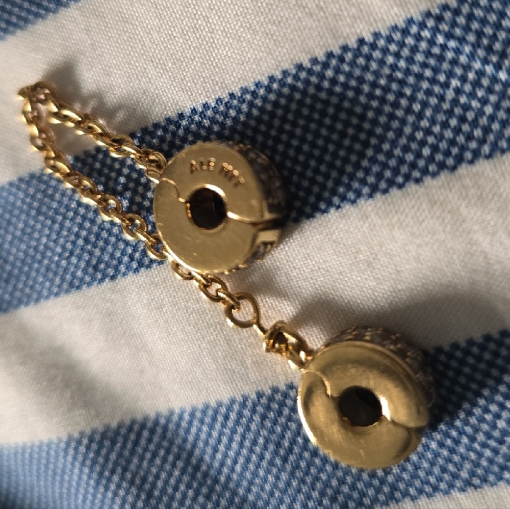 Pandora Gold Safety Chain Bracelet Charm